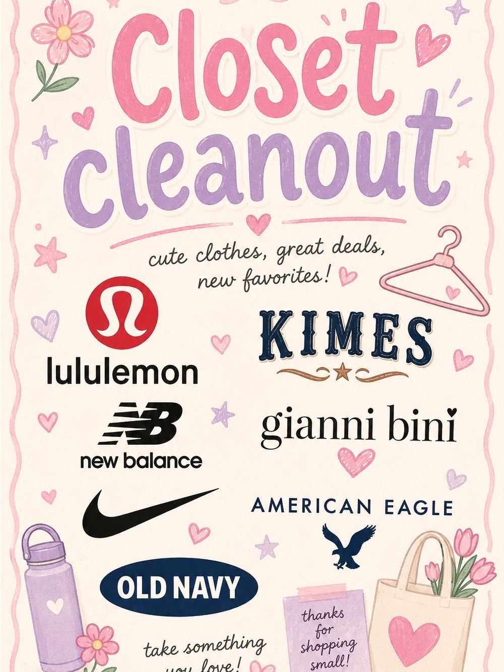Closet Cleanout Brand Logo Collage Print - Pink & Purple